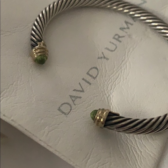 David Yurman Bracelet w Peredot and 14K Gold, 5mm - Picture 2 of 7